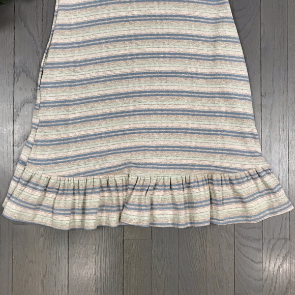 Annabelle Short Sleeve Striped Ruffle A Line Dress - Picture 5 of 7
